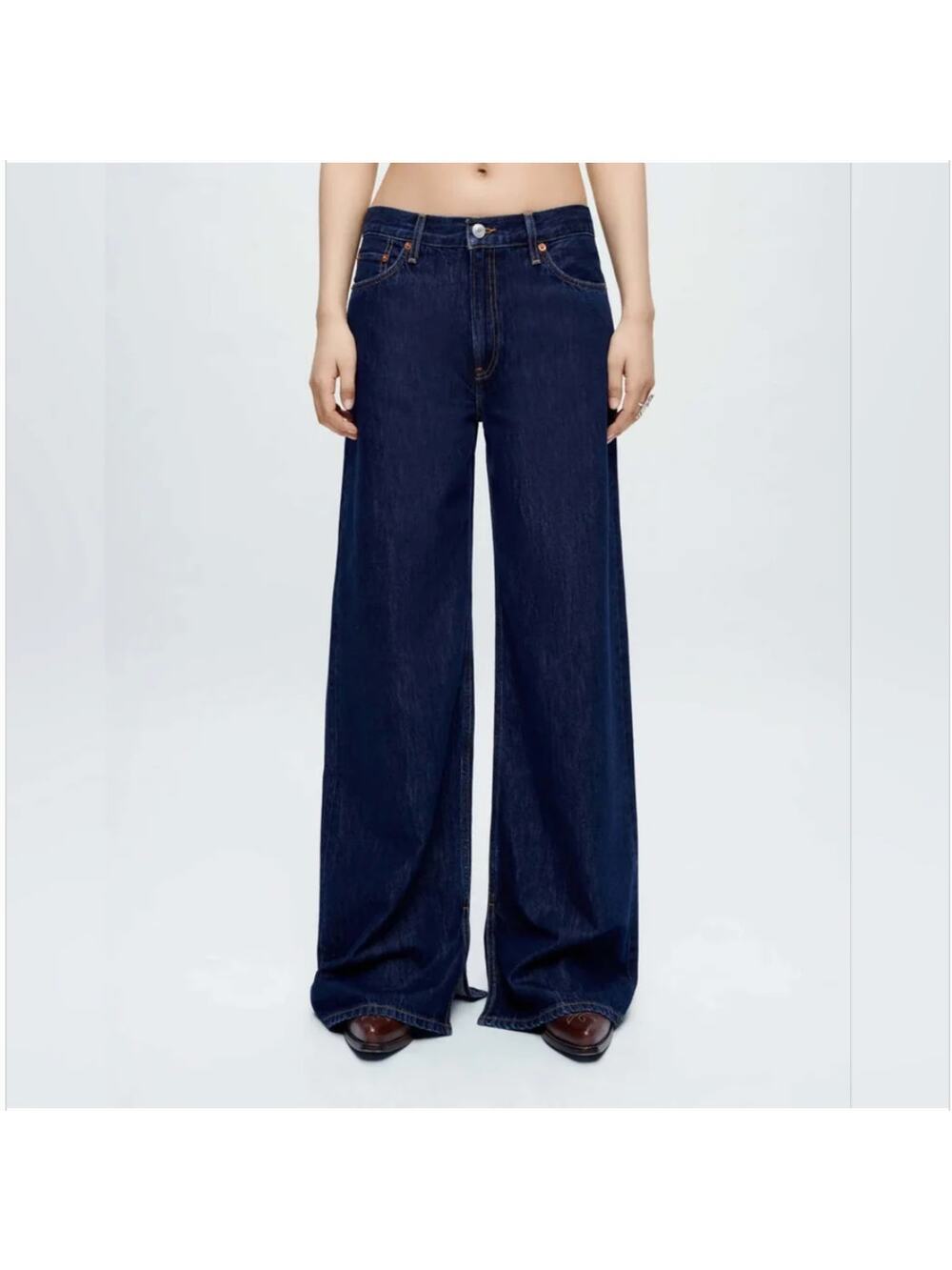 RE/DONE Indigo Flow Low Rider Loose Jeans Size 29 NWT